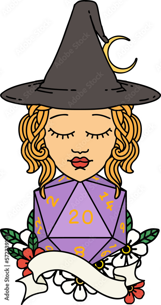 human mage with natural twenty dice roll illustration human mage with natural twenty dice roll illustration
