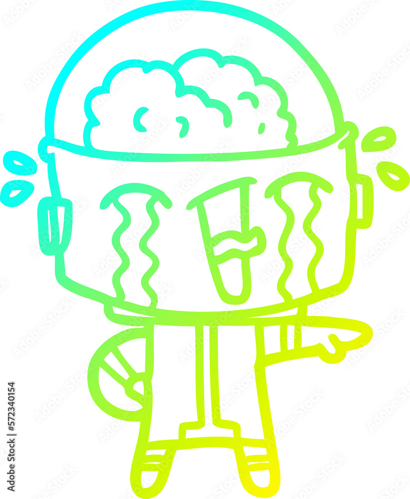 cold gradient line drawing cartoon crying robot cold gradient line drawing cartoon crying robot