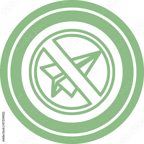 paper plane ban circular icon