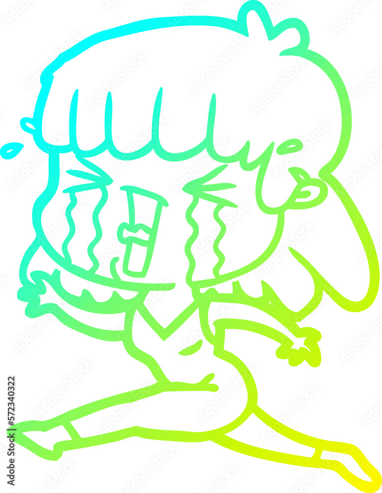cold gradient line drawing cartoon woman in tears cold gradient line drawing cartoon woman in tears