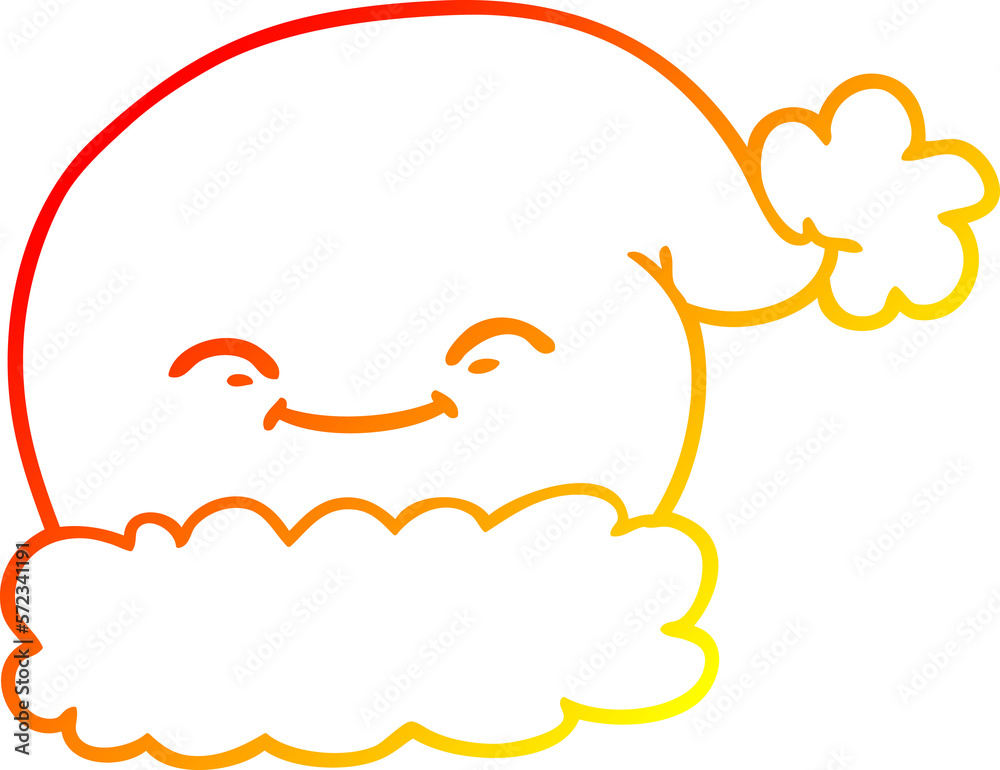 warm gradient line drawing cartoon christmas santa hat warm gradient line drawing cartoon christmas santa hat