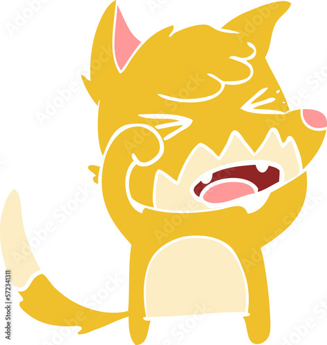 angry flat color style cartoon fox rubbing eyes