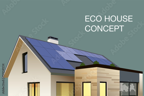 Eco house with solar pannels