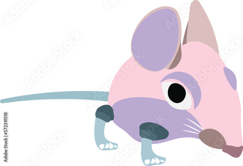 Mouse-like rodent rat cartoon illustration.