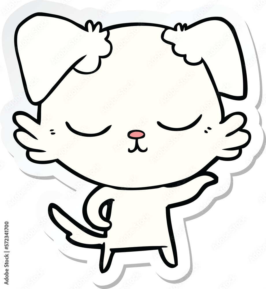 sticker of a cute cartoon dog sticker of a cute cartoon dog