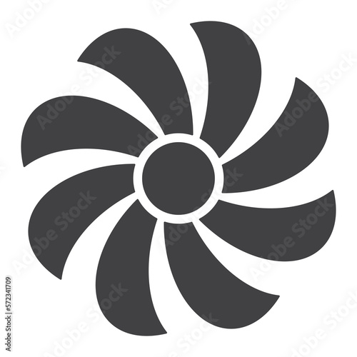 wind energy for electricity, solid icon