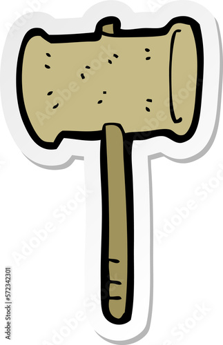 sticker of a cartoon gavel