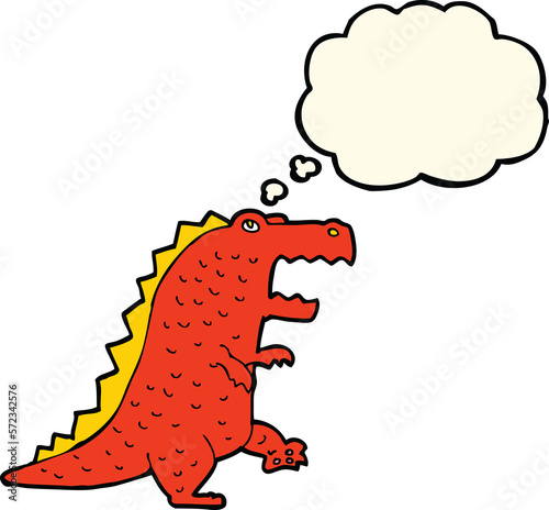 cartoon dinosaur with thought bubble