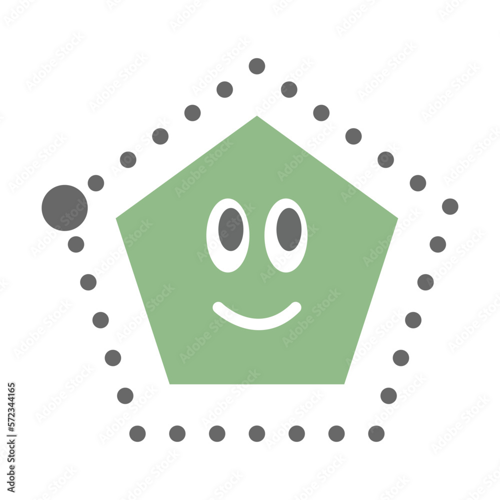 Fototapeta premium Dotted pentagon shape for tracing lines for preschool and kindergarten school kids for drawing practice