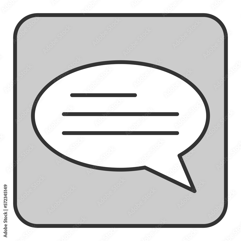 Text message received - icon, illustration on white background, grey style Text message received - icon, illustration on white background, grey style