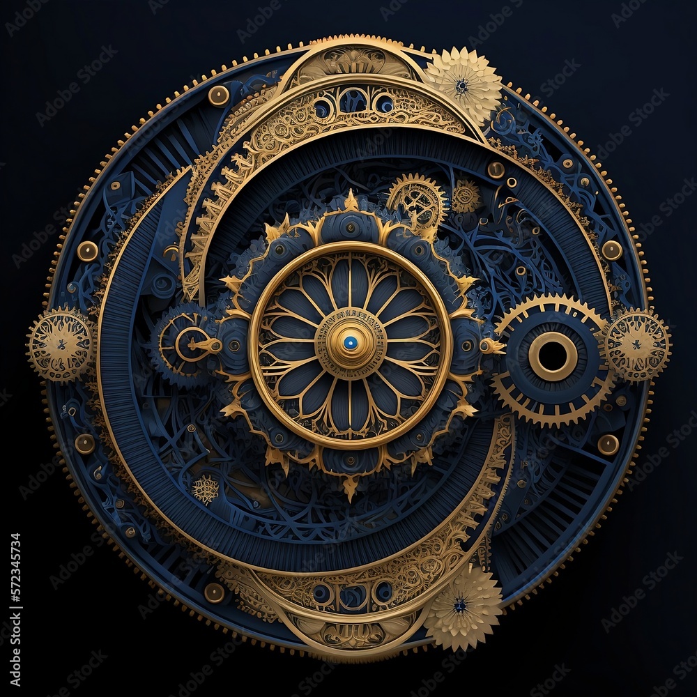 Fantasy Compass Cogs  and Wheels in Stunning Detail