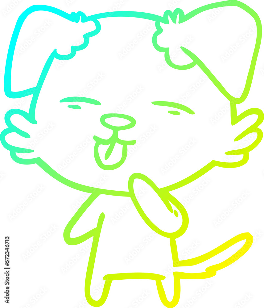 cold gradient line drawing cartoon dog sticking out tongue cold gradient line drawing cartoon dog sticking out tongue