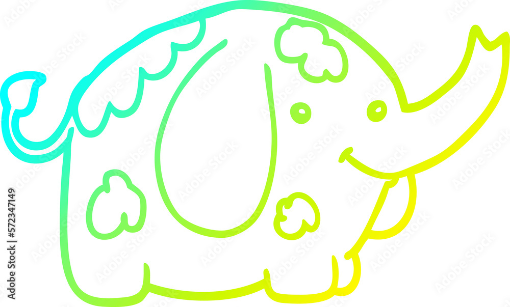 cold gradient line drawing cartoon elephant cold gradient line drawing cartoon elephant