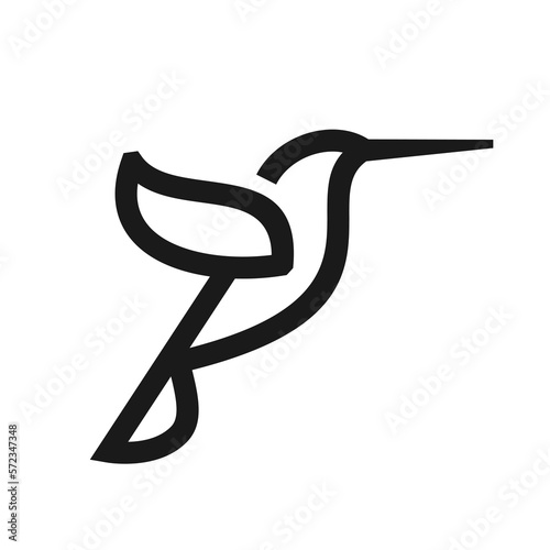 hummingbird colibri bird logo icon line abstract outline monoline vector illustration
