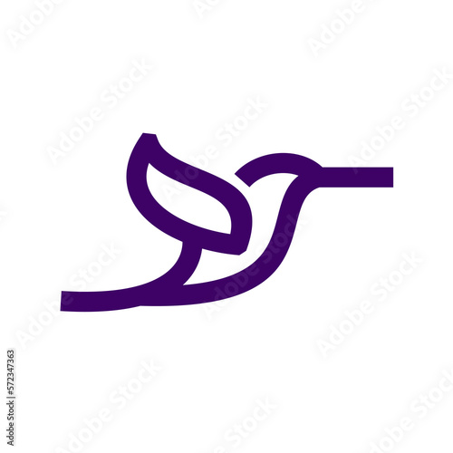 hummingbird colibri bird logo icon line abstract outline monoline vector illustration