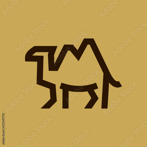 simple camel line icon logo vector design, modern logo pictogram design of desert animal in abstract   outline style