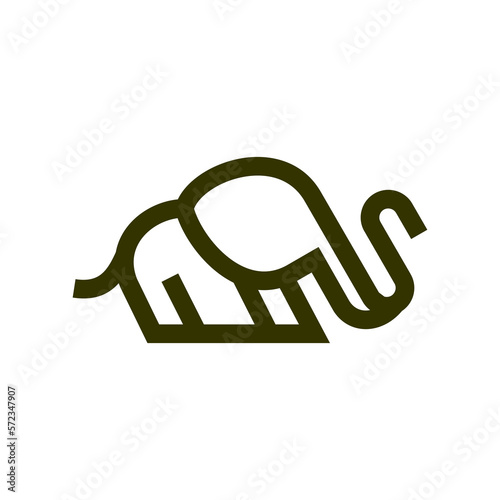 elephant simple line icon logo vector design, modern logo pictogram design of big mammoth