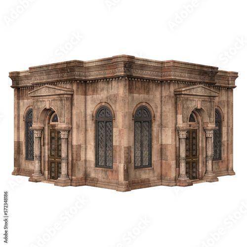 3d rendering gothic and ancient building isolated
