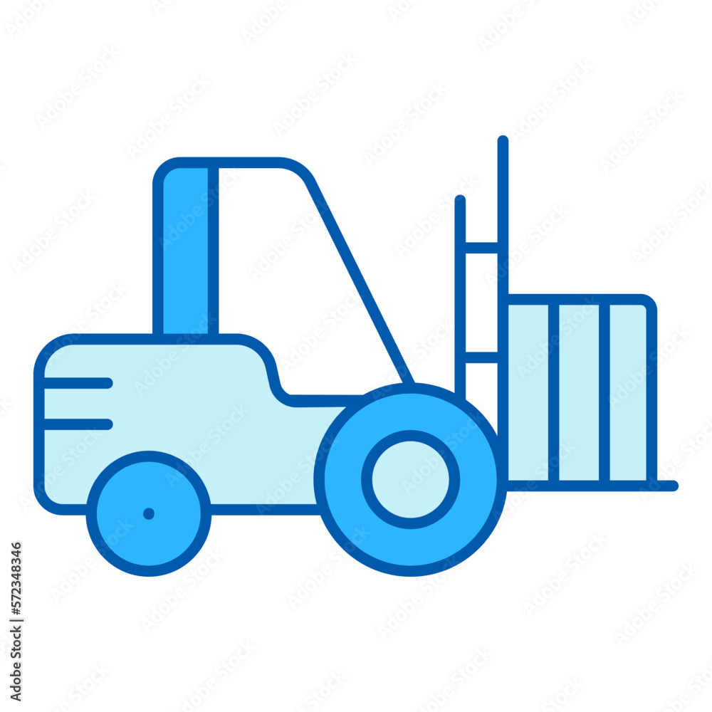 Wheel loader with box - icon, illustration on white background, similar style Wheel loader with box - icon, illustration on white background, similar style