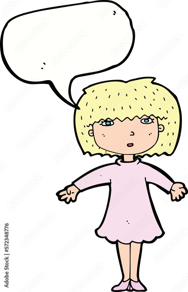 cartoon surprised woman with speech bubble cartoon surprised woman with speech bubble