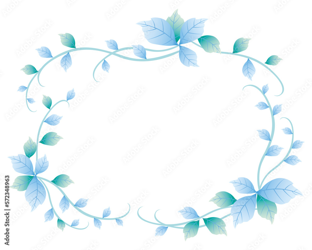 blue vine curving botanical frame layout elements