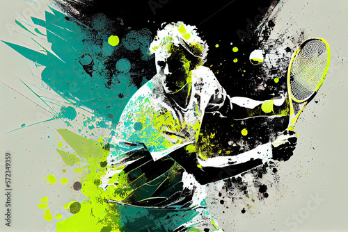 Abstract tennis player