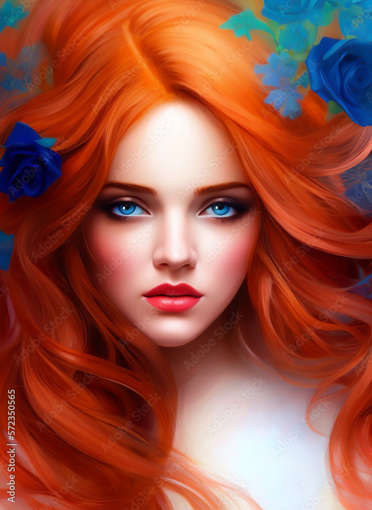 Portrait painting of a beautiful woman. Illustration of a beautiful girl, Beautiful woman painting. Portrait painting of a beautiful woman. Illustration of a beautiful girl, Beautiful woman painting.