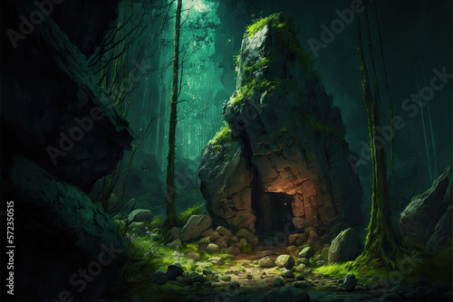 Hidden Cave made of Rock