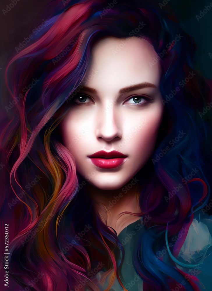 painting of a beautiful woman's face, portrait of a beautiful woman. painting of a beautiful woman's face, portrait of a beautiful woman.
