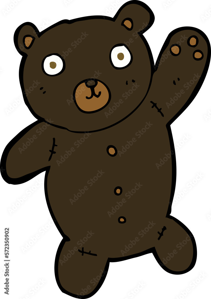 Fototapeta premium cartoon cute black teddy bear