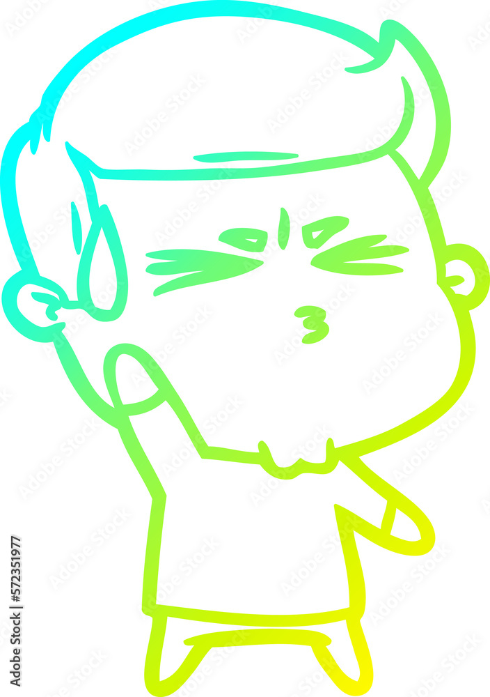 cold gradient line drawing cartoon happy man running cold gradient line drawing cartoon happy man running
