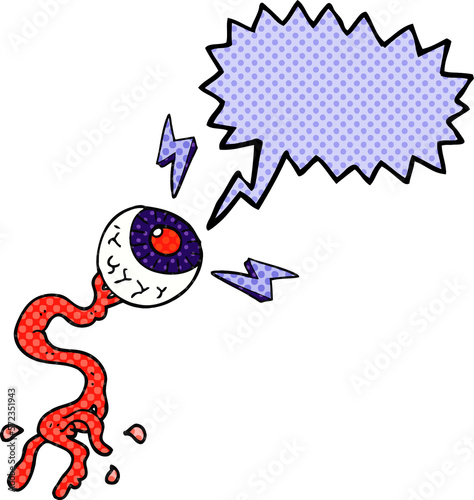 comic book speech bubble cartoon gross electric halloween eyeball