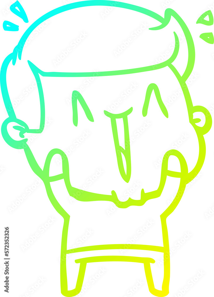 cold gradient line drawing cartoon excited man cold gradient line drawing cartoon excited man