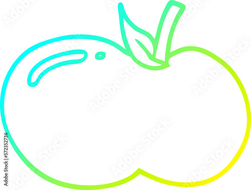 cold gradient line drawing cartoon apple