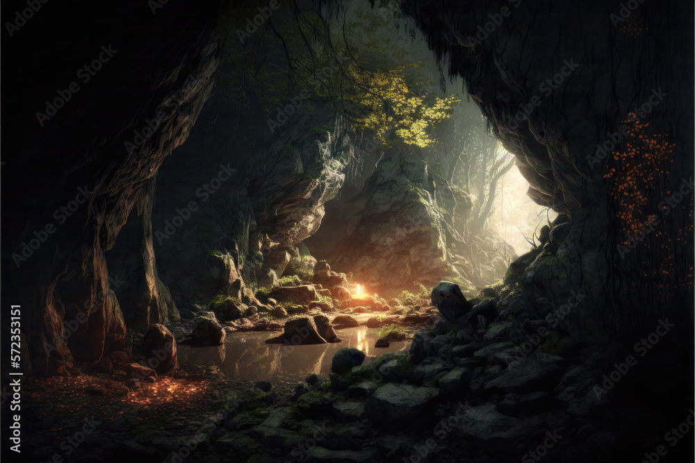 Hidden Cave made of Rock Hidden Cave made of Rock