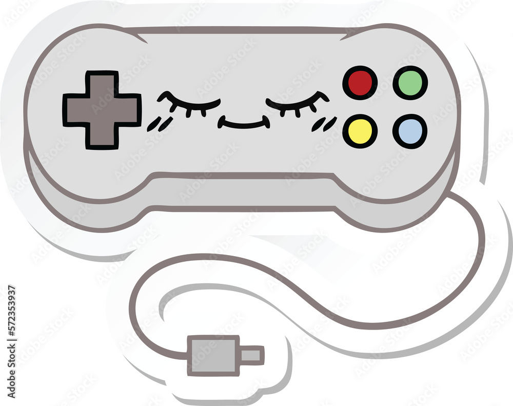 sticker of a cute cartoon game controller sticker of a cute cartoon game controller