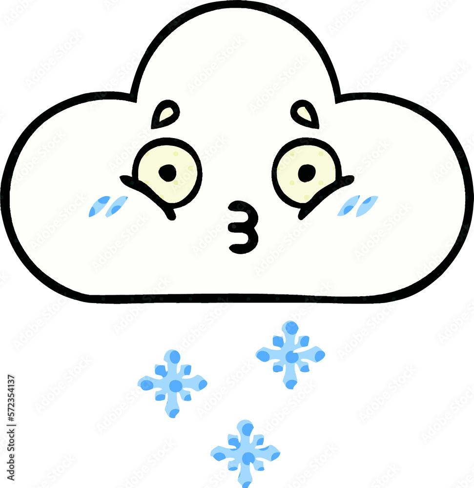 comic book style cartoon snow cloud