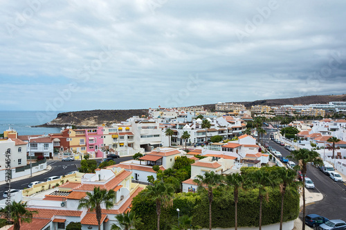 Urban landscape. Fishing village of La Caleta on the ocean from a height ( Tenerife, Spain)
