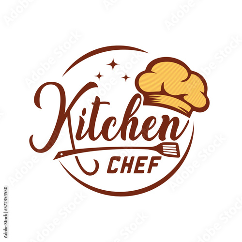 Kitchen chef logo design template