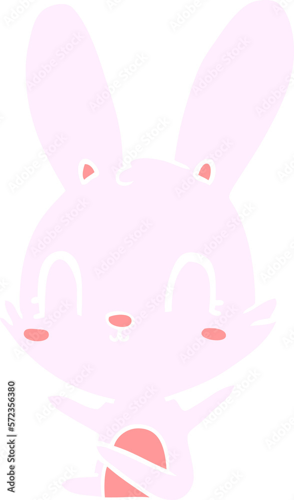 Obraz premium cute flat color style cartoon rabbit