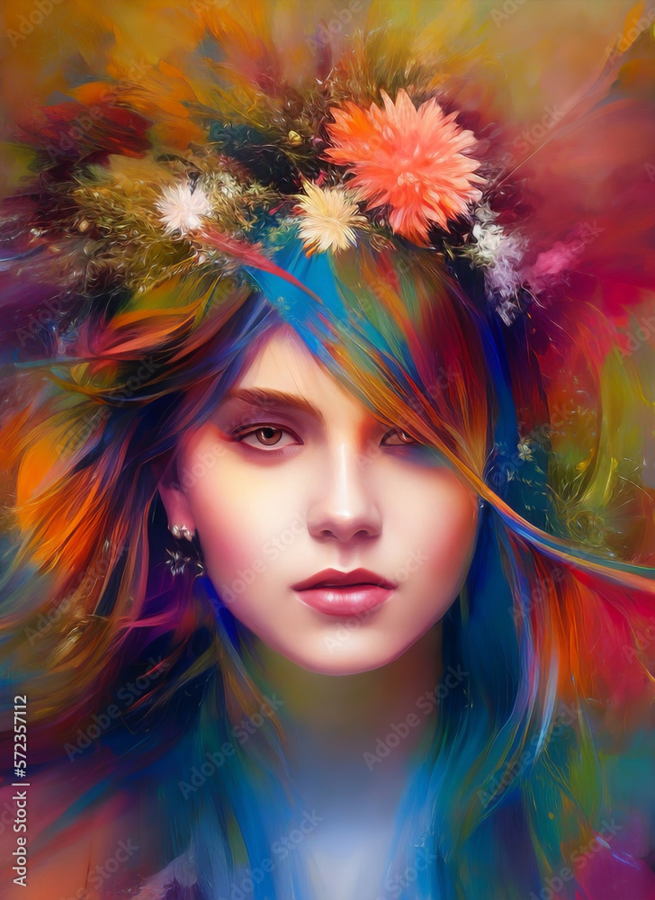 Portrait of a beautiful woman. Illustration of a beautiful girl. Beautiful woman painting. Portrait of a beautiful woman. Illustration of a beautiful girl. Beautiful woman painting.