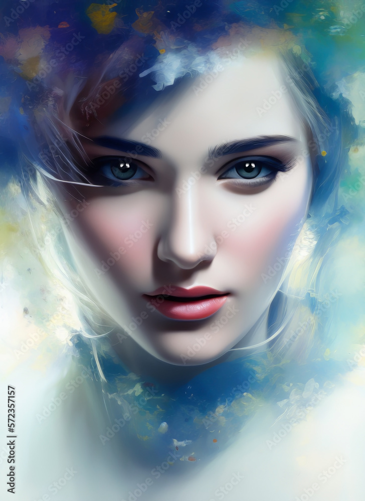 Portrait of a beautiful woman. Illustration of a beautiful girl. Beautiful woman painting. Portrait of a beautiful woman. Illustration of a beautiful girl. Beautiful woman painting.