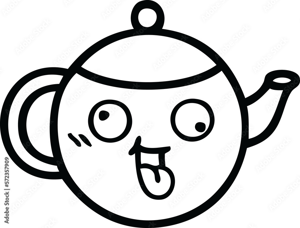 line drawing cartoon teapot line drawing cartoon teapot