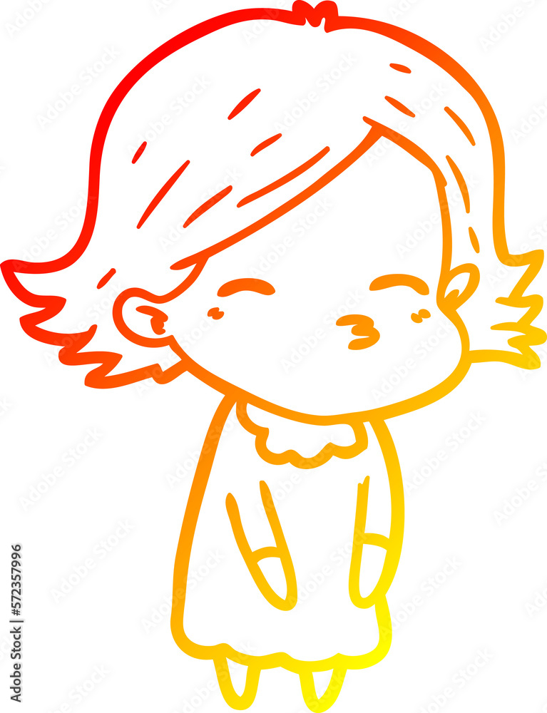 warm gradient line drawing cartoon woman warm gradient line drawing cartoon woman