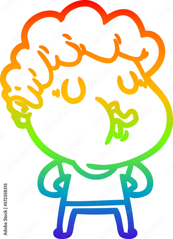 rainbow gradient line drawing cartoon man pulling face rainbow gradient line drawing cartoon man pulling face