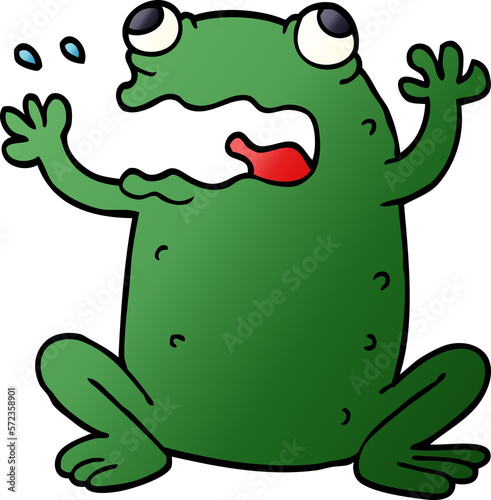 cartoon doodle burping toad
