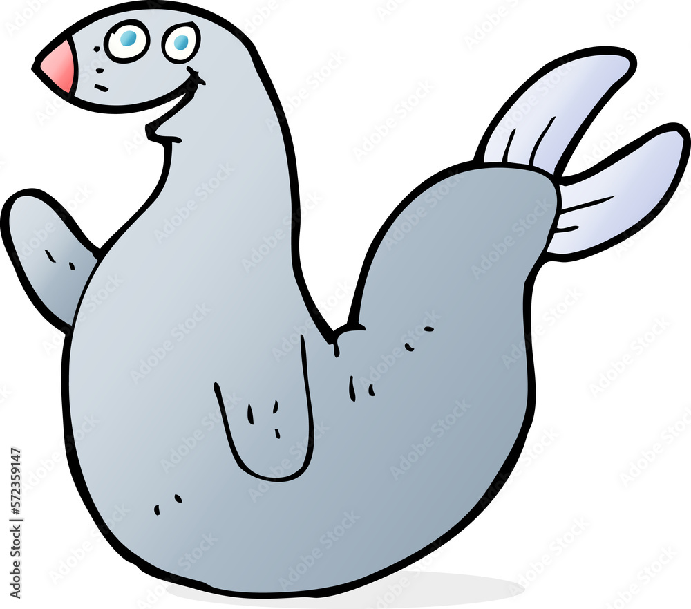 cartoon happy seal cartoon happy seal