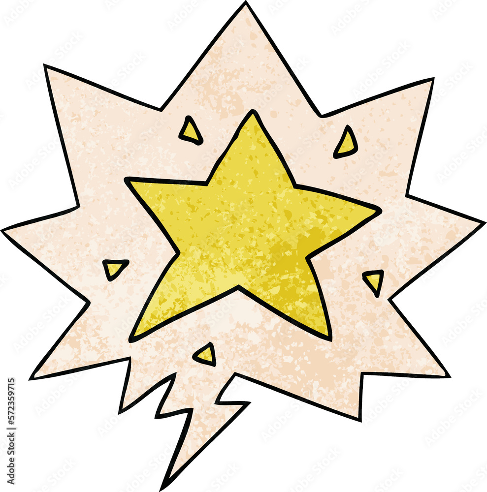 cartoon star and speech bubble in retro texture style cartoon star and speech bubble in retro texture style