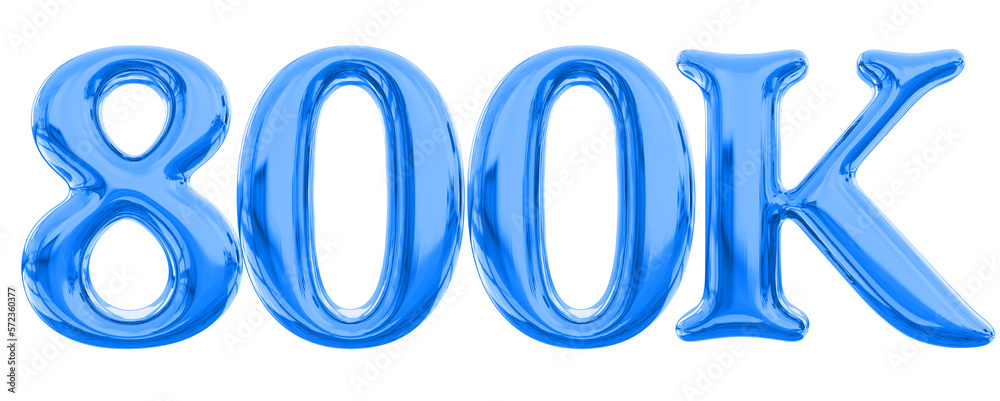800K Follower Blue Number