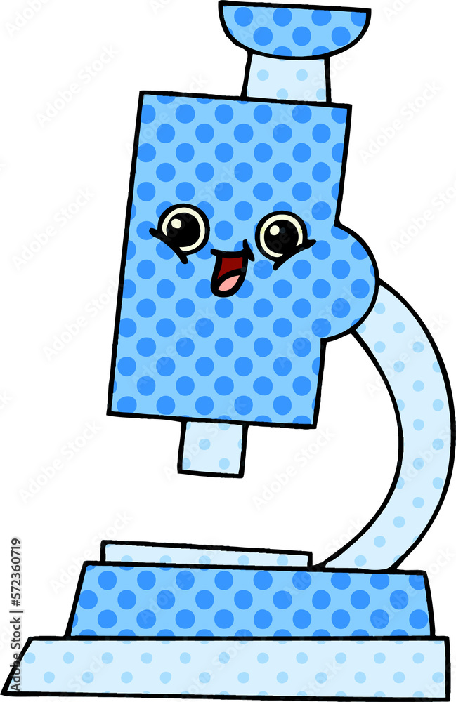 comic book style cartoon microscope comic book style cartoon microscope
